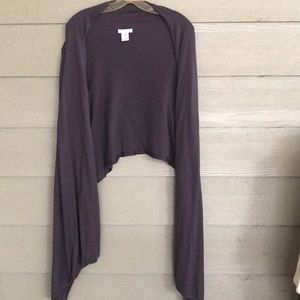 Garnet Hill Gray Cardigan Assymetrical Length XS